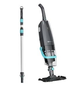 PoolMr Cordless Handheld Pool Vacuum, Rechargeable Pool Cleaner with 18.5 Gal/ Min Suction, Dual-Phase Cleaning System, Ideal for Above Ground Pools, Spas, Hot Tubs, Black