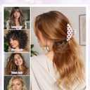 3Pcs Acrylic Hair Claw Clips for Women, Non-Slip 3.5" Banana Claw Clip, Heart Pattern, Valentine's Day Gifts (Polka dot/Heart)