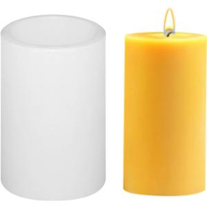 3 x 6Inch 65 Hours Wax Pillar Candle Mold Large Cylinder Silicone Candle Mold Cylinder Resin Casting Mould Long Cylinder Silicone Mold for Candle Home Decoration