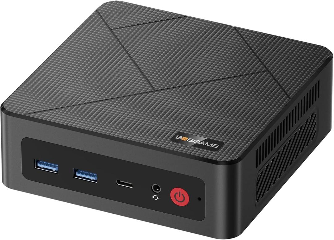 BOSGAME E4 Mini PC, AMD Ryzen 5 3550H Mini Computers, 16GB DDR4 1TB PCIe SSD Desktop Computers, Dual RJ45 LAN, 4K Triple Display, USB-C, USB 3.2, Wi-Fi 5/BT 5.0 for Office, Home & Streaming