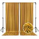10 x 10 Feet Gold Backdrop Curtain for Partie, Stain Background Curtains for Photoshoot, Birthday, Wedding, Halloween, Thanksgiving, Christmas, New Year Party Decorations 5Ft x 10Ft, 2 Panels