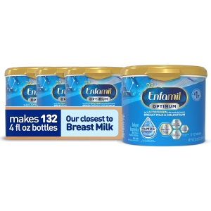 Enfamil Optimum (Enspire), Our Closest Formula to Breast Milk, Immune-Supporting Lactoferrin and Brain-Supporting DHA Baby Formula, 20.5 Oz, Pack of 4, BB Date 03/01/2027