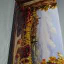 crmotu Rustic Wall Art, Orchard Beyond the Windowsill Prints 29x57 In | Faux Window Wall Decor, Fruit Harvest Extra Large Paintings, Orchard Pictures, Ready to Hang, Hardware Included