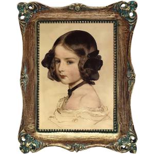 SIKOO 2.5x3.5 Vintage picture frames Small Picture Frame Wallet Size Picture frames 2.5 x 3.5 Mini Photo Frame Bronze Gold