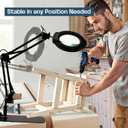 10X Magnifying Glass with Light and Stand, 5 Color Modes Stepless Dimmable LED Lighted Desk Lamp, Hands-Free Mag Desk Lamp with Clamp for Craft Hobby Painting Sewing Close Work Repair
