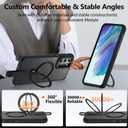 for Samsung Galaxy S21 FE Phone Case with 360° Spin Magnetic Stand-Finger Strap, [Fit for MagSafe][Mil-Grade Protection] Non-Slip Shockproof Ring Holder Matte for S21 FE 5G Case (Black)