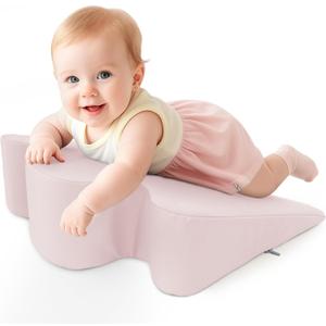 EKEPE Nursing Reflux Prop for Baby Gas, Colic Relief & Burp, Tummy Time Mat for Feeding, Neck, Shoulder and Body Support, Activity Support for Newborns and Infant 0-12 Months - Pink