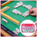 Empty Mahjong Tile Bag American PVC Clear Mahjong Case Size 166 Waterproof Zippered Storage Tile Holder Rack Bag for Game Lover Gift Travel, Case Only (Hot Pink,Mahj)