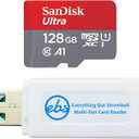 SanDisk MicroSD Ultra 128GB Memory Card Compatible with Wyze Cam OG, Wyze Cam Pan v3 Smart Camera (SDSQUAB-128G-GN6MN) A1 UHS-I C10 Bundle with 1 Everything But Stromboli Micro SDXC & SD Card Reader