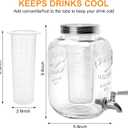 1 Gallon Glass Beverage Dispenser with Lid, Stainless Steel Spigot, Glass Drink Dispensers for Parties, Lemonade Dispenser With Ice Cylinder for Weddings, Party,Sun Tea Jar, Water Juice Dispensers