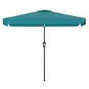 AreShark 6.5 x 10 FT Rectangular Valance Patio Umbrella, Outdoor Umbrella with Tilt and Crank, Market Table Umbrellas W/ 6 Ribs UV Protection for Garden, Deck, Backyard and Pool, Lake Blue