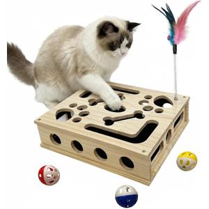 Cat Scratch Puzzle Enrichment Box, Cat Nail File Enrichment Box Sandpaper, Interactive Cats Treat Toy Stress Free, Scratchers That Trim Nails