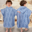 Toddler Hooded Bath Towels, Oversized (2-4Years, 21"X21") Made from 100% Soft Cotton, Absorbent Hooded Poncho Towel for Baby Boy, Perfect for Pool | Swimming | Bath | Beach, Jacquard Blue Lobster