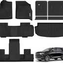 OEDRO Floor Mats & Cargo Mat Fit for 2018-2024 2025 Chevy Traverse 7 Seats (2nd Row Bucket Seat),TPE All Weather Custom Fit 2024 Chevrolet Traverse Trunk Mat Backrest Mats Car Accessories