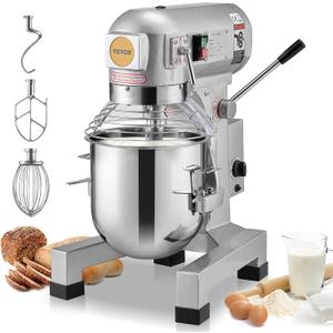 VEVOR Commercial Food Mixer 15Qt, Commercial Mixer with 3 Adjustable Speeds, 550W Dough Mixer,Commercial Stand Mixer with Stainless Steel Bowl