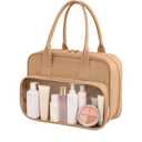 Toiletry Bag with Clear Window,Lightweight Travel Makeup Organizer with Handle,Ita Bag Style for Cosmetics & Pins
