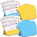 Playing Cards Holders Stands Decks w/Foldable Tabletop Stand, 3 Layers Design for Poker UNO Cards, Playing Card Accessories, Set of 4 (2 Blue + 2 Yellow)