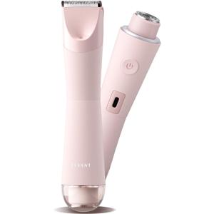 Bikini Trimmer for Women, 2 in 1 Electric Shaver for Women, Pubic Hair Trimmer Waterproof IPX7 with LED, Bikini Razor for Leg Arm Underarm Bikini Area, Pull Bows Gift Box for Friends (Rose Pink)