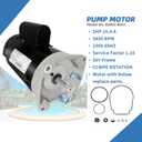 B2855 2HP Pool Pump Motor Replaces Century/AO Smith Regal Beloit B855 Swimming Pool Pump Motors, 230V, 10A, 3450RPM 1.5KW 56Y Frame 1.1 SF Include Replace Parts, Single Phase Square Flange Leungoo