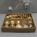 SHareconn 80pcs Christmas Balls Ornaments Set, Contemporary Light Luxury Gift Set, Shatterproof Plastic Decor for Xmas Tree Holiday Wedding Party Decorations with Hanging Strings, Dark and Light Gold