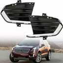 munirater 2-Pack Bumper Fog Light Cover Grille Black Left and Right Side Replacement for XT5 2017-2019