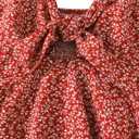 GORGLITTER Women's Bow Floral Peplum Tops Cute Babydoll Sleeveless Tie Front Smocked Cami Going Out Crop Tops 2025 (L)