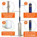 Heavy Duty Stretch Film Dispenser Pole Holder - 48"Long Reaching Industrial Handle for Stretch Wrapping - Fits Rolls 2" to 3" Diamater Cores & Lengths from 12" to 24" - Pallet Wrap (48-inch)
