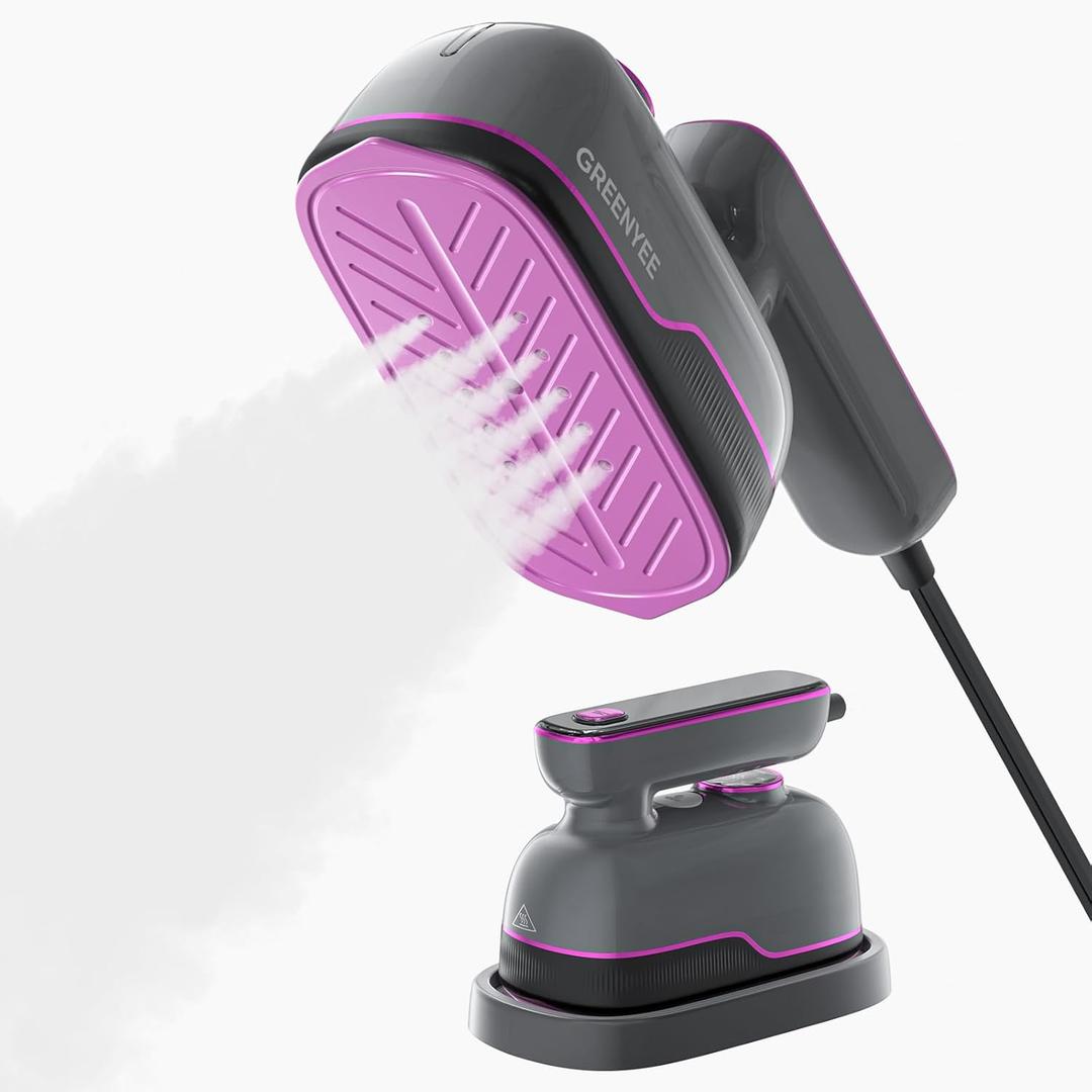 Travel Steamer Iron for Clothes, Portable Handheld Garment Steamer with 6 Smart Modes, Strong Penetrating Steam, 180 Rotatable Handle, 150ml Large Tank for Home & Travel (Light Gray)