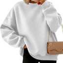 Trendy Queen Sweatshirts for Women Hoodies Oversized Crewneck Tops Sweaters Comfy Fall Winter Outfits Clothes 2026 Fashion (X-Large, Grey)