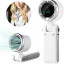 Portable Handheld Mini Turbo Fan, USB Rechargeable Travel Neck Fan with 5 Speeds, 3600mAh Battery & 15000RPM Speed, Up to 12 Working Hours, 3 IN 1 Foldable Personal Cooling Fan for Travel/Home/Office (White)