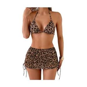 Women's One Piece Swimsuit with Cover up Set Beach Wrap Skirt Retro Bikini Set Two Piece Bathing Suit with Cover up, Small