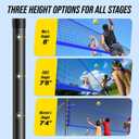 Outdoor Volleyball Net Set for Backyard & Beach, 32FT Regulation Size, Easy Setup Adjustable Height Poles, Portable Net System with PU Volleyball, Pump & Carry Bag