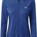 MoFiz Women's Full Zip Hiking Shirt Lightweight UPF 50+ Sun Protection Running Jacket Long Sleeve Sports Outdoor Top Pocket (Blue, XS)