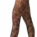 EVERSWE High Waist Fishnet Tights, Thigh High Suspender Stockings (Black)