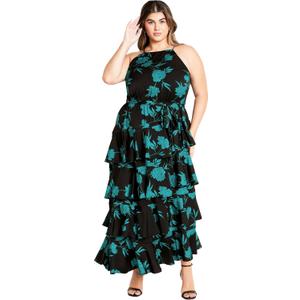 City Chic Women's Plus Size Maxi Dress - Joelle Print (Black, 18)