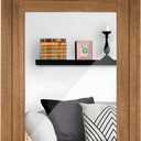 DECORKEY Rectangle Wall Mirror for Bathroom, Distressed White Wood Decor with Hanging Rope for Rustic Home Decor, Vanity, Living Room 12"×16"（Wooden）