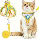 Cat Harness and Leash Set for Walking,Escape Proof Adjustable Cat Vest Harness with Reflective Strips,Breathable Lightweight Soft Mesh Kitten Harness and Leash for Kitty Bunny Puppy,XS