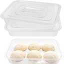 2 Pack Acrylic Proofing Box, Clear Plastic Pizza Dough Tray, Bread Fermentation Storage Boxes, Pizza Dough Proofing Container whit Lid