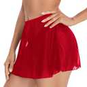 MakeMeChic Women's Sheer Mesh Swim Cover Up Swimsuit Beach Cover Up Skirt, XL