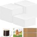 39 PCS Sublimation Coasters Blanks Ceramic Tiles Bulk 4x4 White Unglazed Glazed Ceramic Tiles for Crafts with 48 Cork Sticker Back, Square Coasters Sublimation for Heat Transfer DIY Painting
