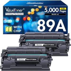Valuetoner 89A Toner Cartridge Black Compatible Replacement for HP 89A CF289A 89X CF289X for HP LaserJet M507 M507dn M507n M507X M507dng M528 M528dn M528f M528Z M528C Series Printer (2-Pack)