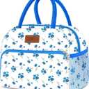 Coobiiya Lunch Bag Women, Lunch Box for Women Adult Men, Small Lunch Bag Leak-proof Cute Lunch Tote Large Capacity Reusable Insulated Cooler for Work/Office/Picnic/Travel-Blue Daisy