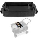 Stroller Snacks Tray for Wonderfold Wagon W4, Double Sided Bottom Padding - Storage Mesh Pockets - 2 Kids Cup Holders, Faux Leather Polyester Side Easy to Clean for Eating & Activities (W4 Series)