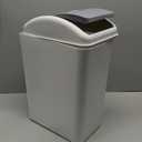 Kekow 4.5 Gallon Small Plastic Trash Can, Swing Lid Waste Can, Gray