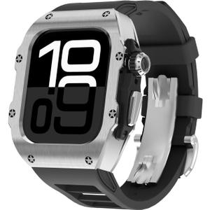 316L Stainless Steel Case with Band for Apple Watch Ultra 3/2/1 49mm, Series 11/10 46mm, Luxury Rugged Military Protective Metal Cover Tactical Heavy Duty Protection Strap
