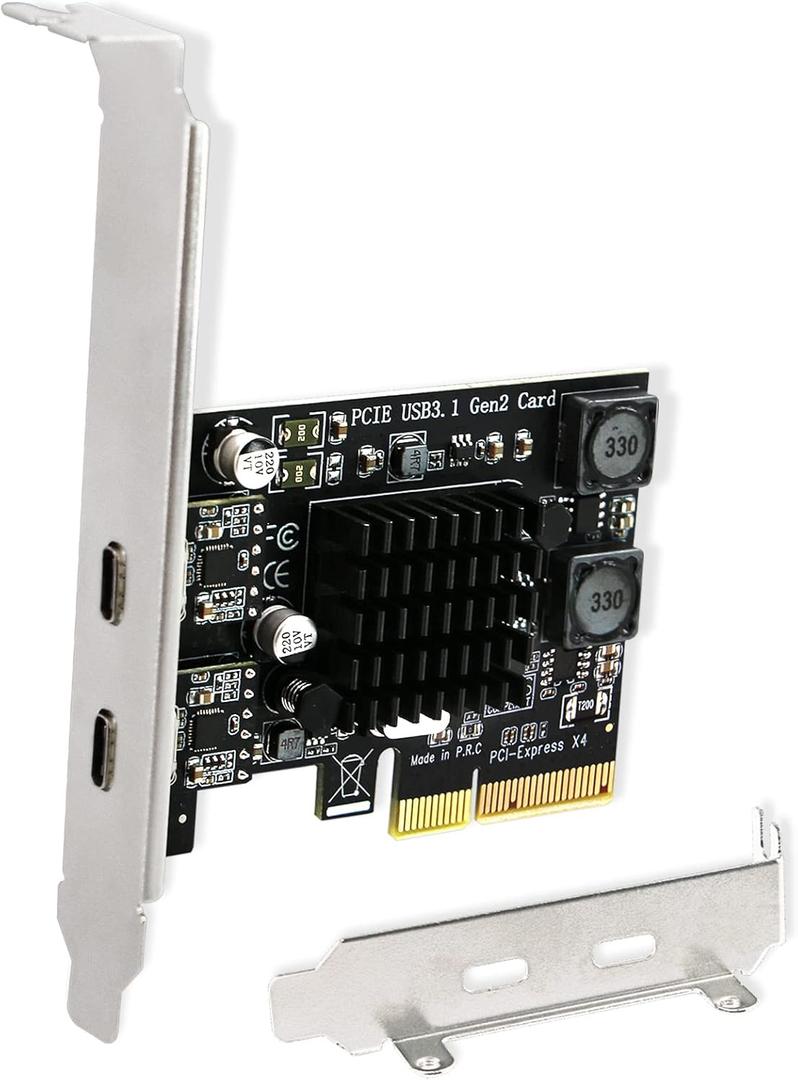 2X 10Gbps Max Speed USB-C Ports PCIE USB 3.1 GEN 2 Expansion Card for Windows, MAC OS and Linux PCs, Built in FebSmart Self-Powered Technology, No Need Additional Power Supply (FS-C2-Pro)