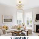 GlowHub Gold Ceiling Fan with Lights 20” Flower Crystal Glass Fandeliers with Remote Modern Caged Chandelier Fan 6 Speeds for Bedroom Living Room Dining Room