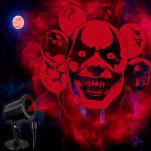Halloween Projector Outdoor Lights, Red Skull Face Pattens LED Halloween Window Projector, Waterproof Holiday Projection Lights for Bedroom, Spotlight Landscape Decorations for Patio Garden