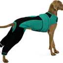 Yternal Dog Recovery Suit-Dog Hind Leg Recovery Sleeve for ACL TPLO Surgery -Adjustable Soft Anti-Licking Wrap with Reflective Strips & Anxiety Relief,for Female and Male Green 2XL