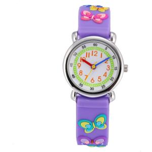 Jewtme Kids Time Teacher Watches 3D Cute Cartoon Silicone Children Toddler Butterfly Wrist Watches for Ages 3-10 Boys Girls Little Child